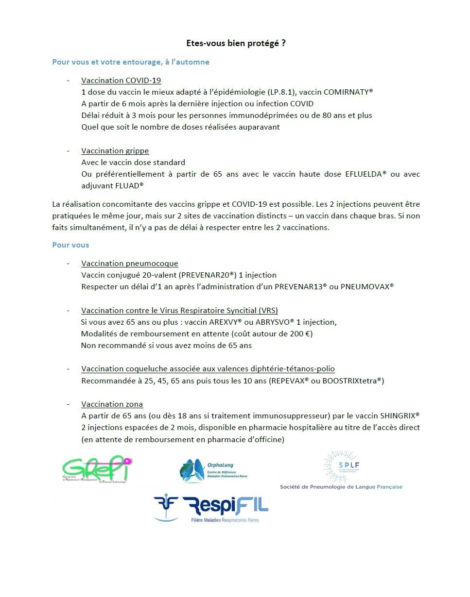 Recommandations Vaccination