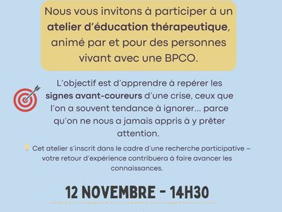 Atelier d’éducation thérapeutique – “À l’écoute de ses signes” 